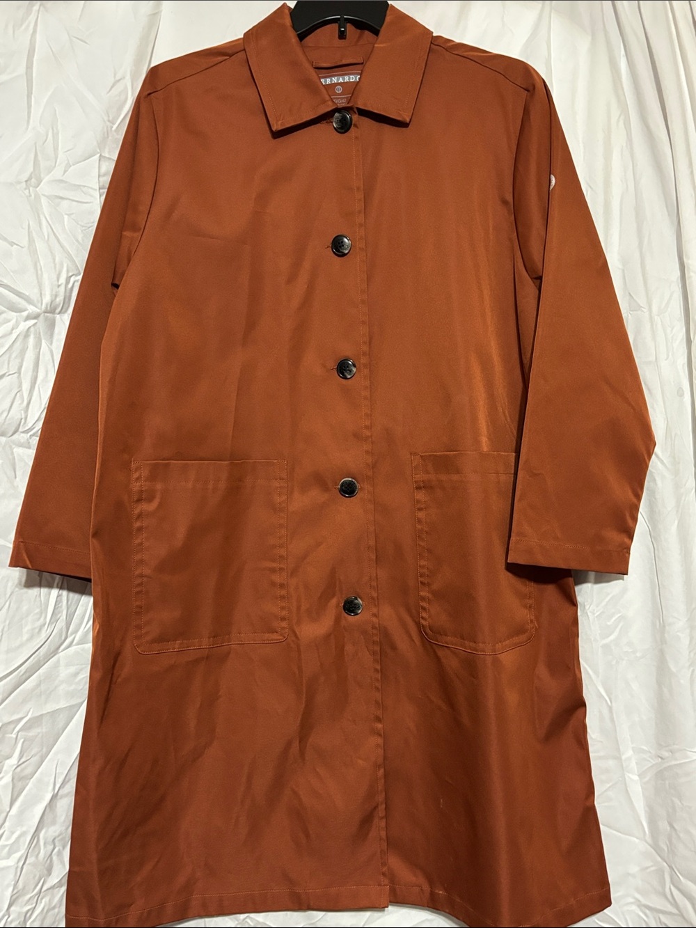 Bernardo Rust Orange Button-Front Trench Coat
